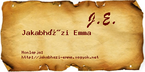 Jakabházi Emma névjegykártya